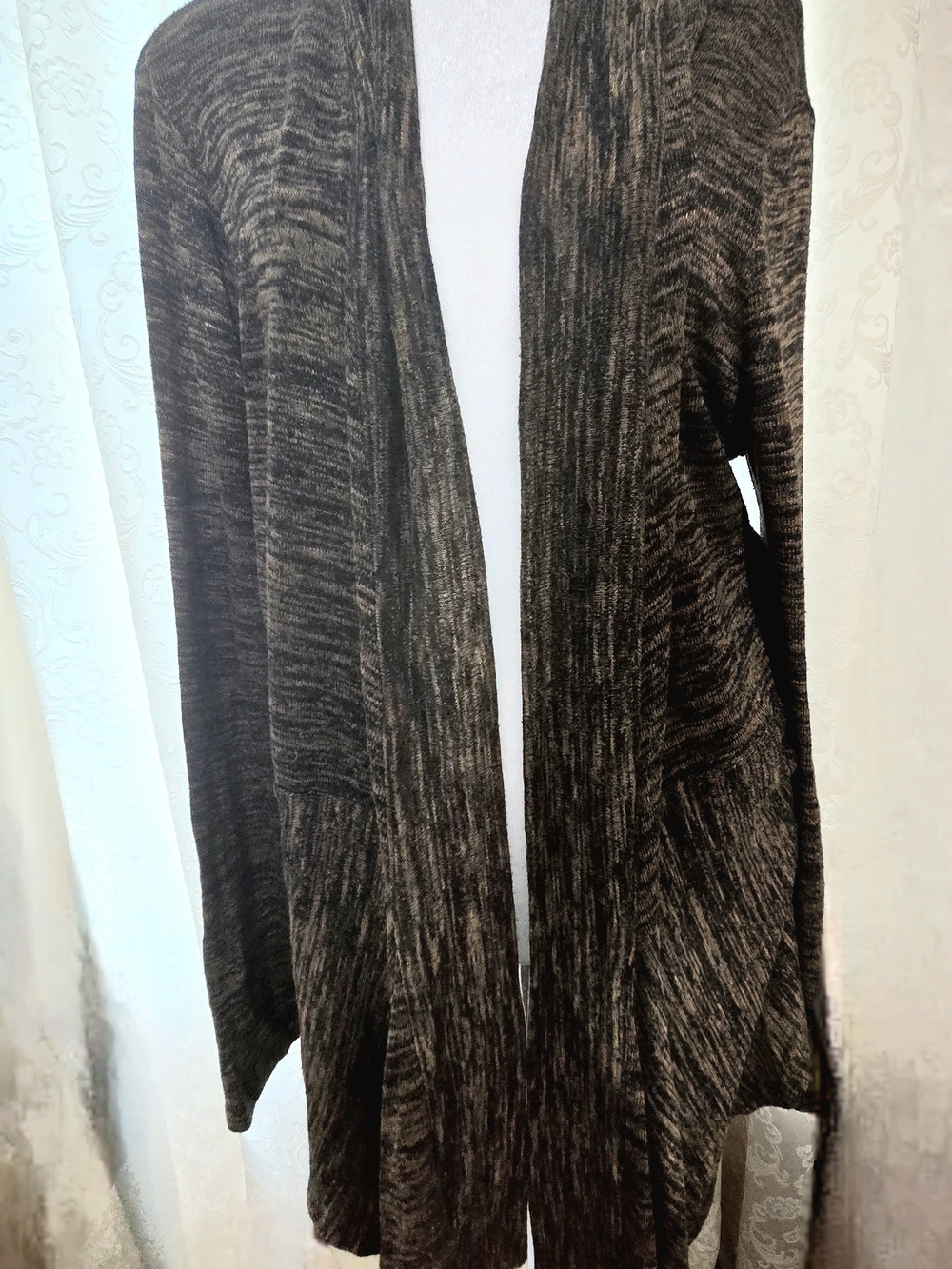 Jones New York Brown Marled Open-Front Cardigan